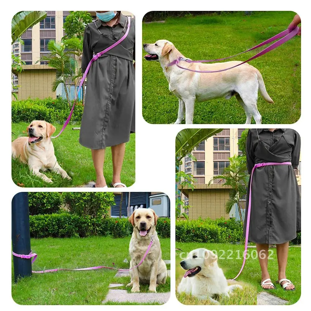 

Multi Dog Rope PVC Functional Pet Collar Training Leashes Walking Waist Pet Outdoor Belt