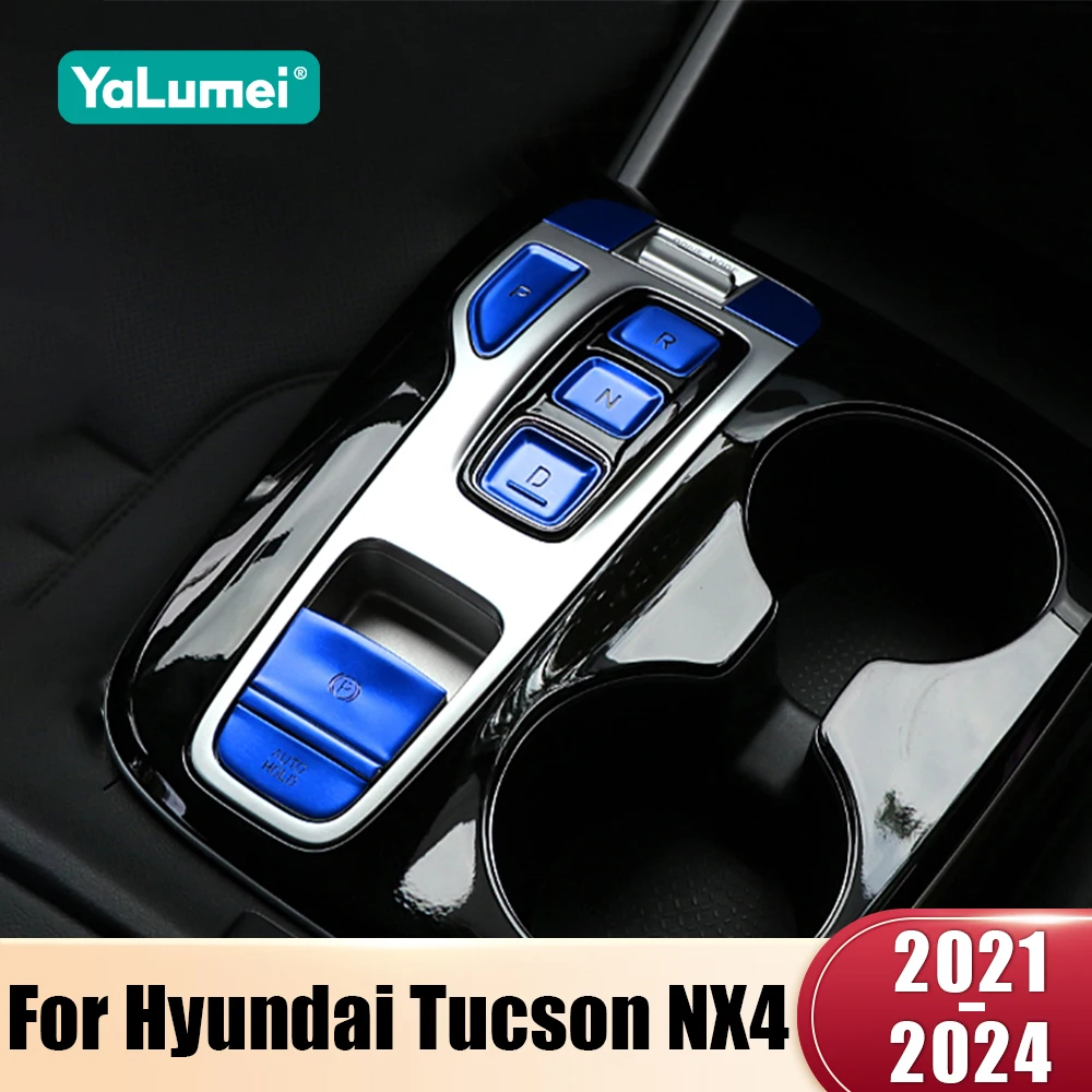 

For Hyundai Tucson NX4 2021 2022 2023 2024 Hybrid N Line Car Handbrake Parking Brake P Button Switch Cover Frame Trim Stickers