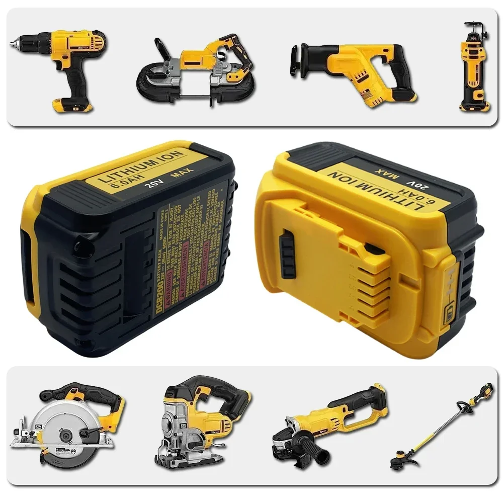 Batería para herramientas eléctricas Dewalt 18V/20V 6000mAh accesorios de herramientas eléctricas recargables baterías de litio reemplazar DCB200 DCB184