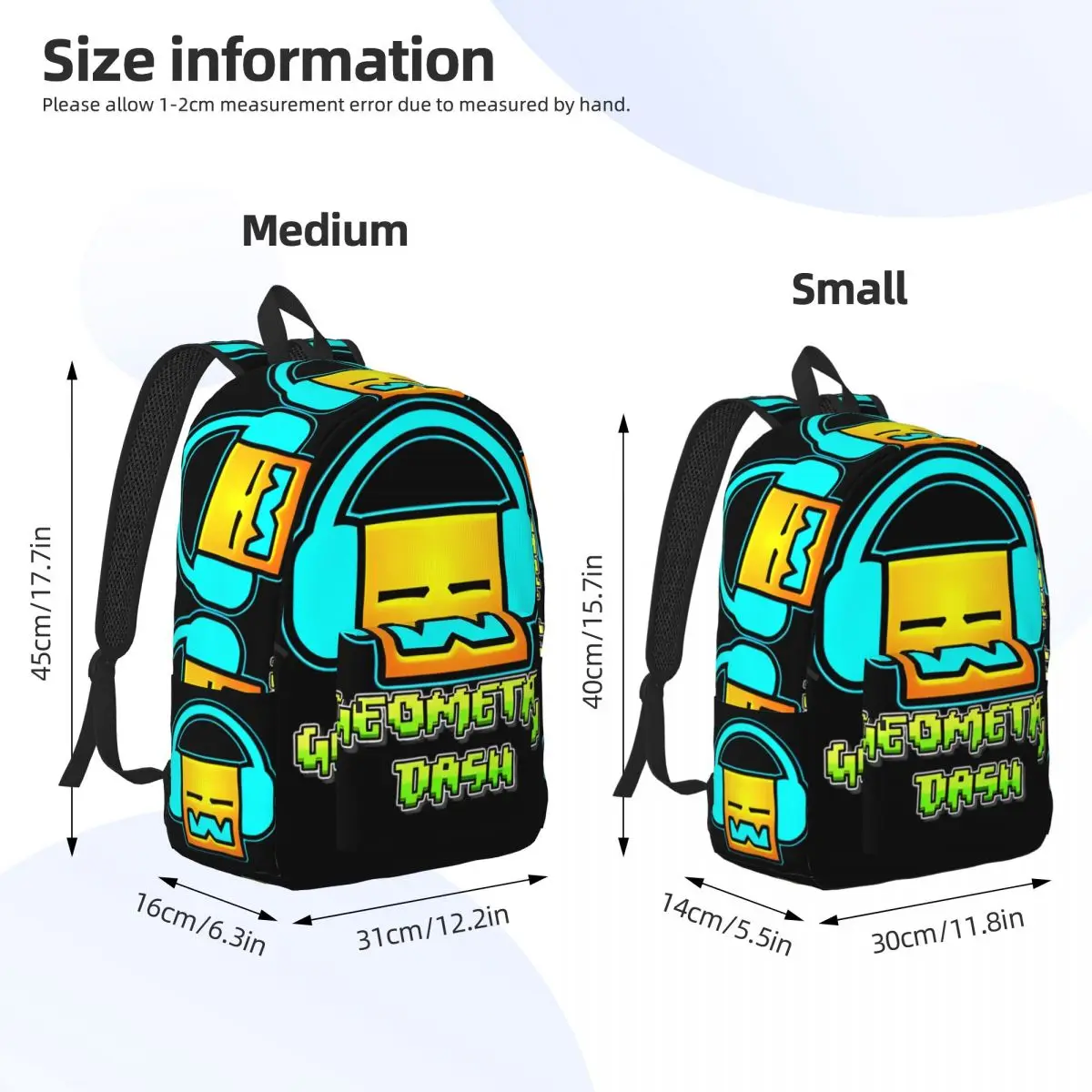 Geometry Cube Gaming Dash Backpack for Preschool Primary School Student Bookbag Boy Girl Kids Daypack Travel