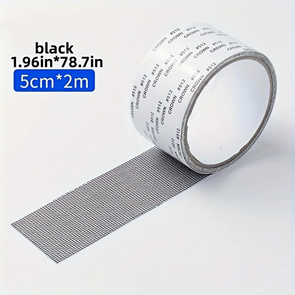 1 roll 2M Strong Self-Adhesive Window Screen Repair Tape - Cover Holes and Tears, Keep Insects Out Window Screen Mosquito Net