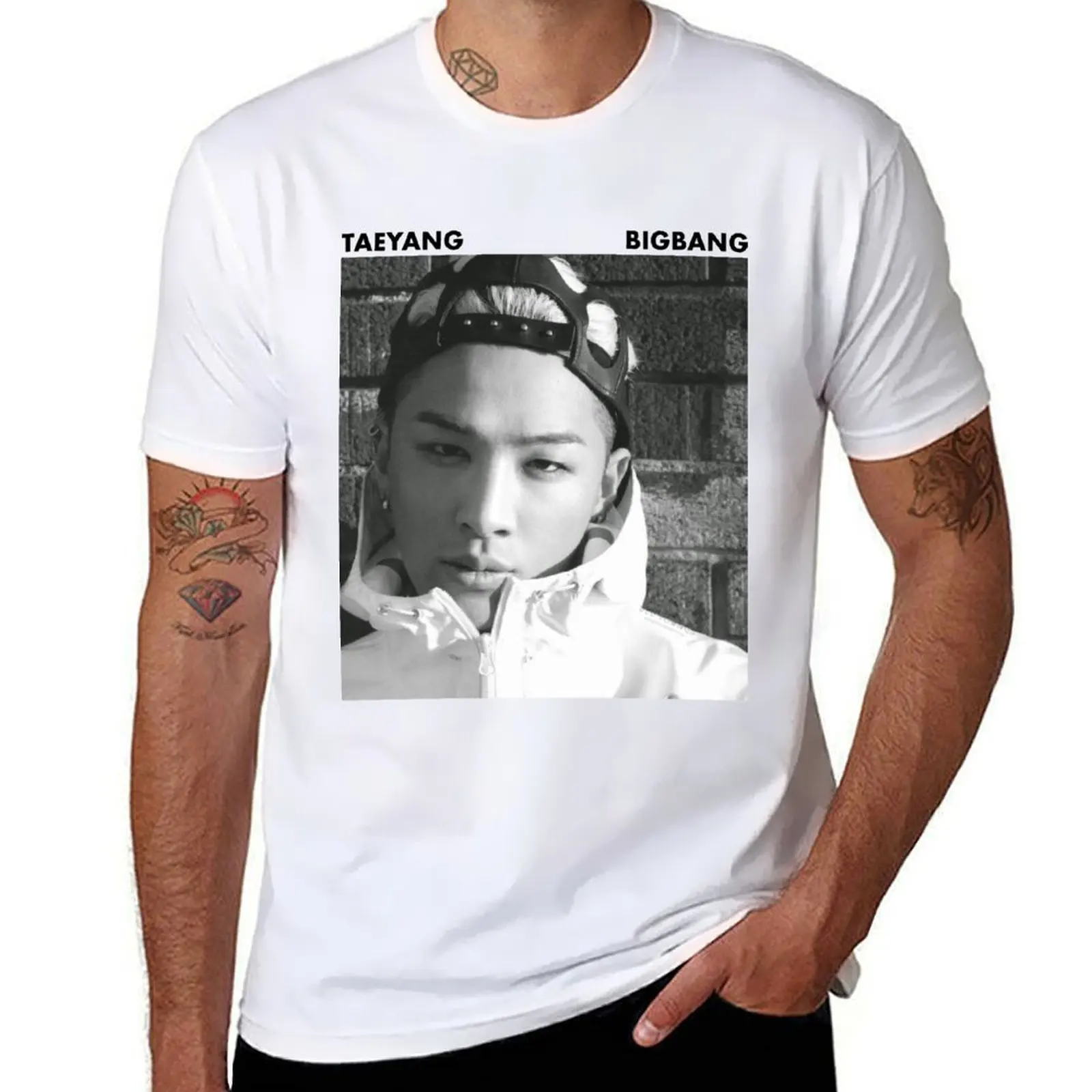 

BIGBANG - Taeyang T-Shirt t shirts cotton 100% man t shirt cotton high quality T-Shirt