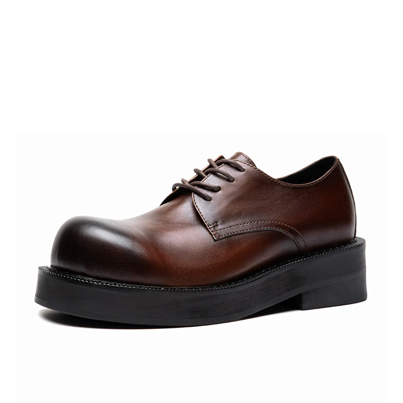 

Vintage Men's Leather Shoes Casual Shoes Outdoor Workwear Men's Shoes British Style Single Shoes Genuine Leathe Derby Shoes