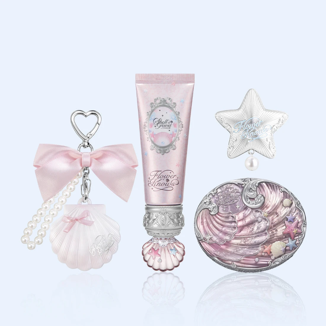 フラワーノーズ メイクアップセット フルカバー プライマー ベイクドパウダー コンシーラー セッティング ロングラスティング オイルコントロール ハイライター コントゥア アイシャドウ