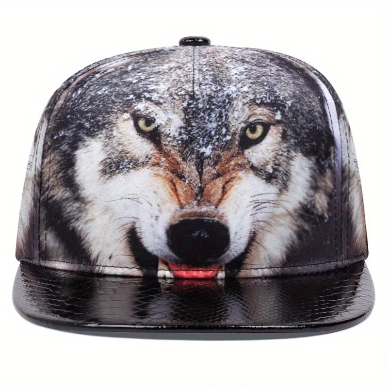 3D Snowflake King of Wolves Baseball cap for Men HipHop Expedition Hat Personality Cool Outdoor Sun Protection Flat Snapback Hat