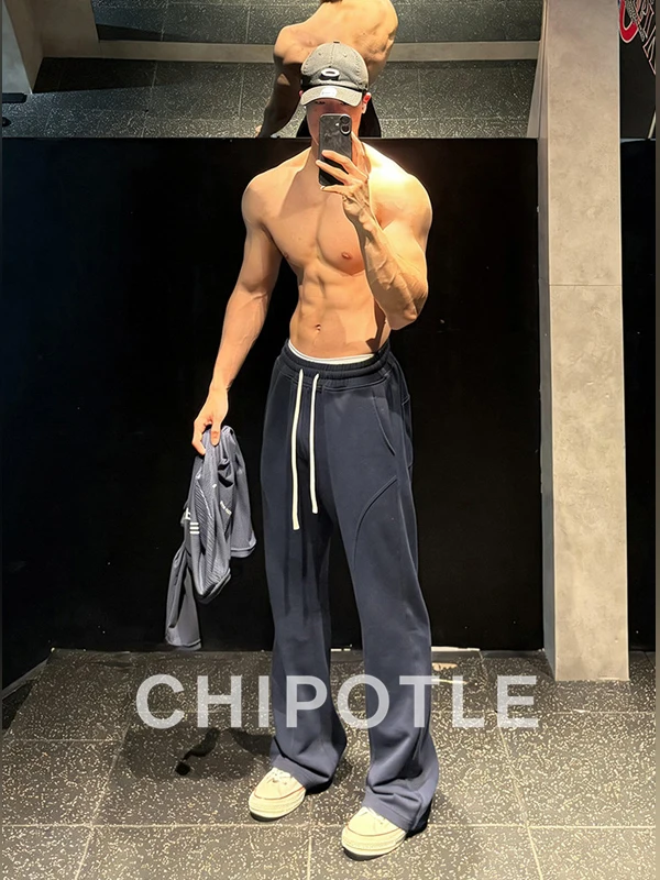

Chipotle Men's Fce Lined Thiened Sports Fitn Sweatpants Winter New Sle Knife Pants Youth Faion Straight Leg ...