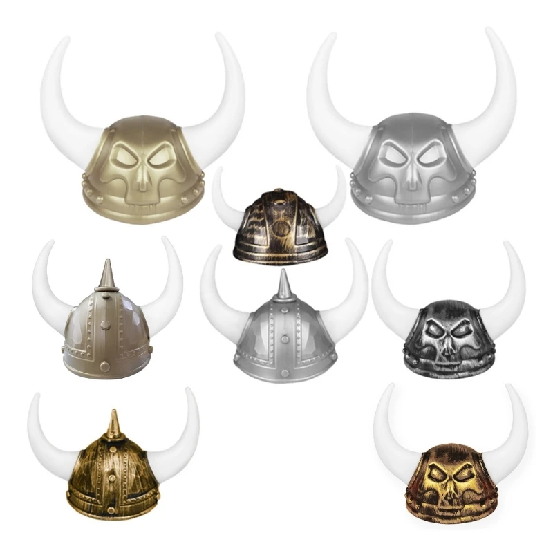 Adult VikingHelmet with Horns for VikingTheme Parties Ancient Roman Warrior Hat for Halloween Costume Medieval Dress Up