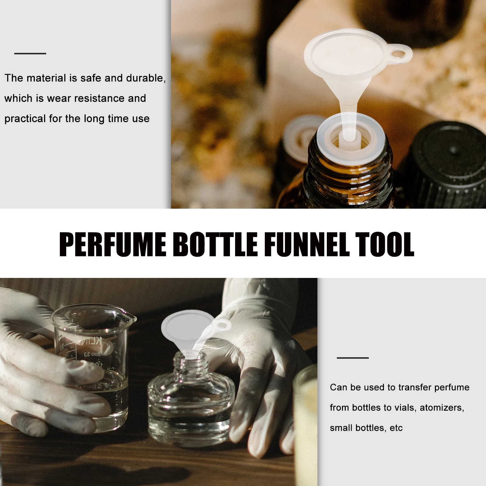 

10 set Mini For Perfume Transfer Small Dispensing Tool Multi-Function Liquid Funnel Portable Filling Tool Space-Saving Bottle