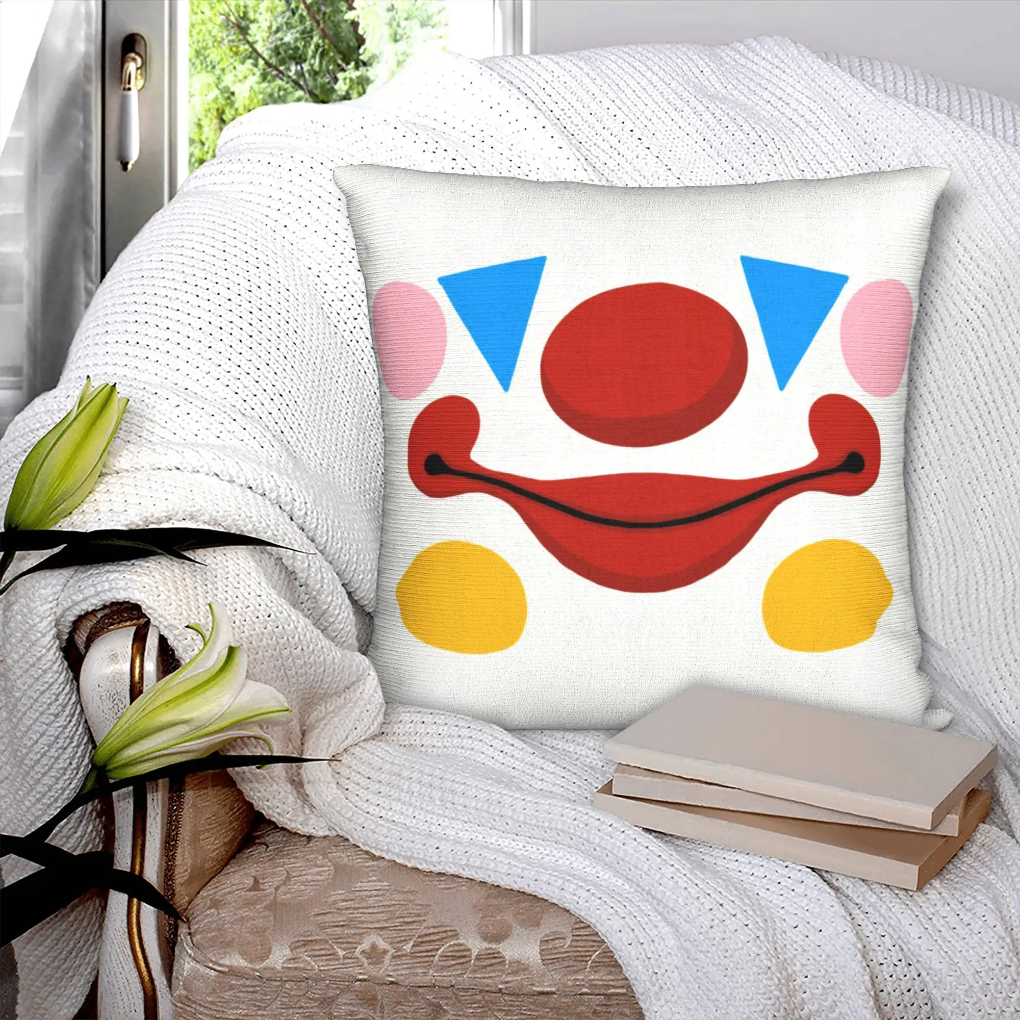 Funny Circus Clown Modern Throw Pillow Covers Home Decor Halloween Grimace Party Cushion