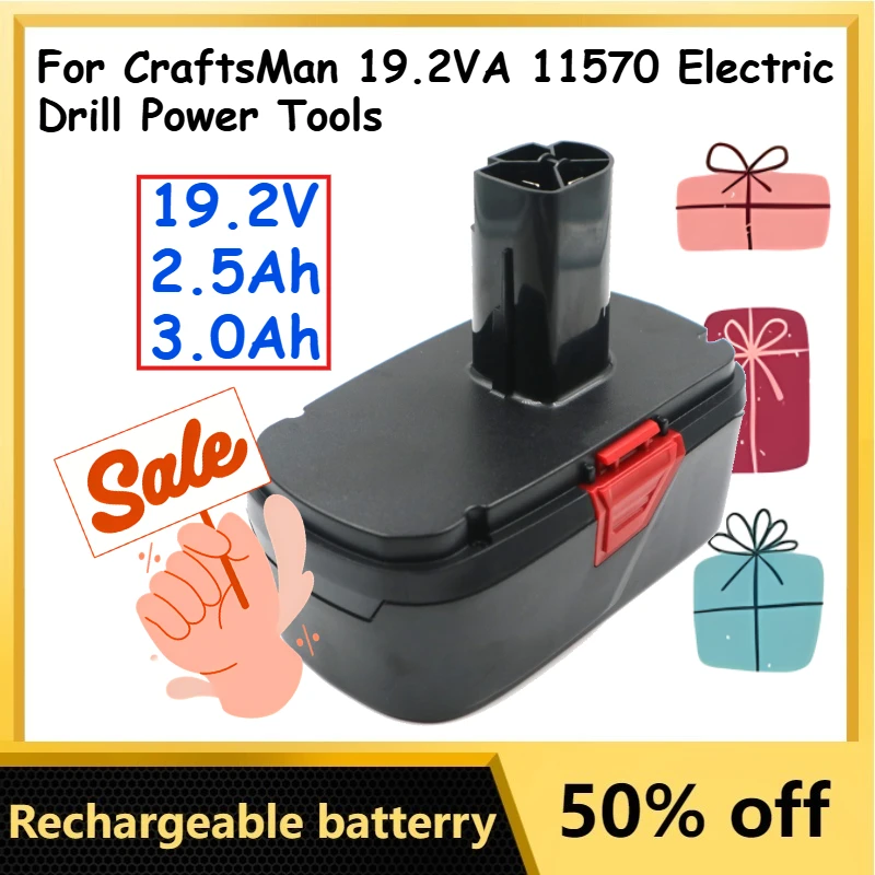 

19.2V 2.5Ah 3.0Ah Ni-MH Rechargeable Battery for CraftsMan 19.2VA 11570 Electric Drill Power Tools Batteries