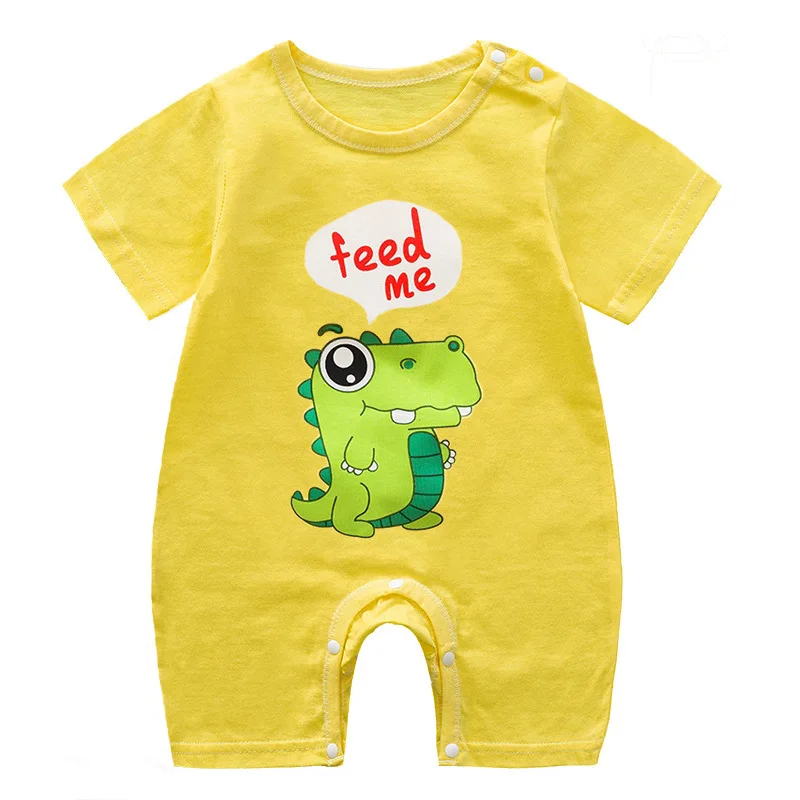 

Baby romper wear summer short sleeved jumpsuit pure cotton thin cartoon printed Infant crawling clothes for boys and girls cloth