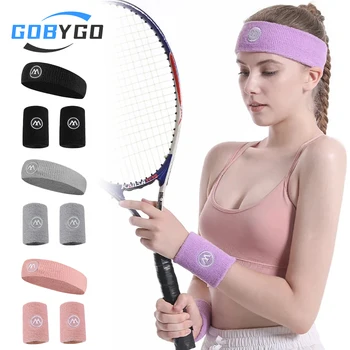 Gobygo Übung Stirnband Armband Set Fitness studio Schweiß band Armband bequeme Übung Gewichts verlust Form bis Tennis Yoga Männer Frauen