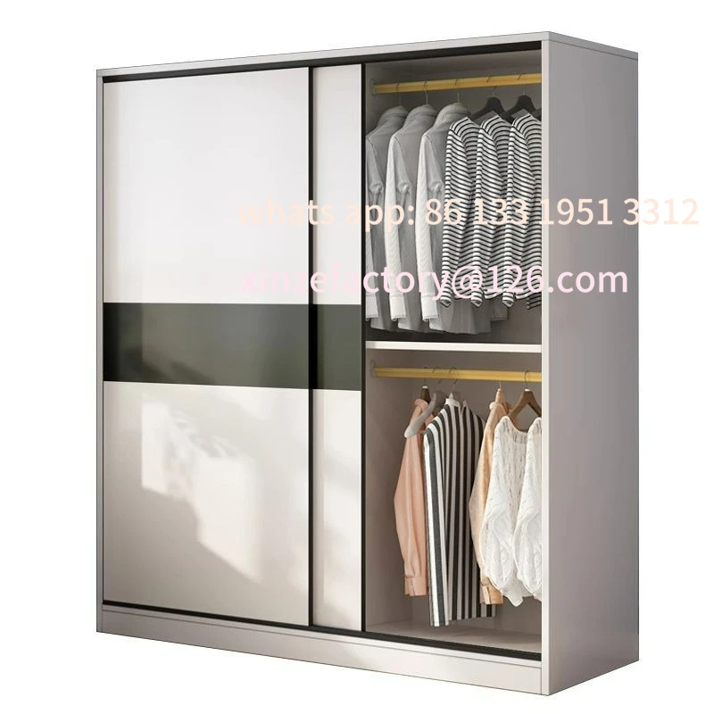 

Customizable Extra Thick Wood Wardrobe Home Bedroom Sliding Door Wardrobe Multi-layer Wardrobe
