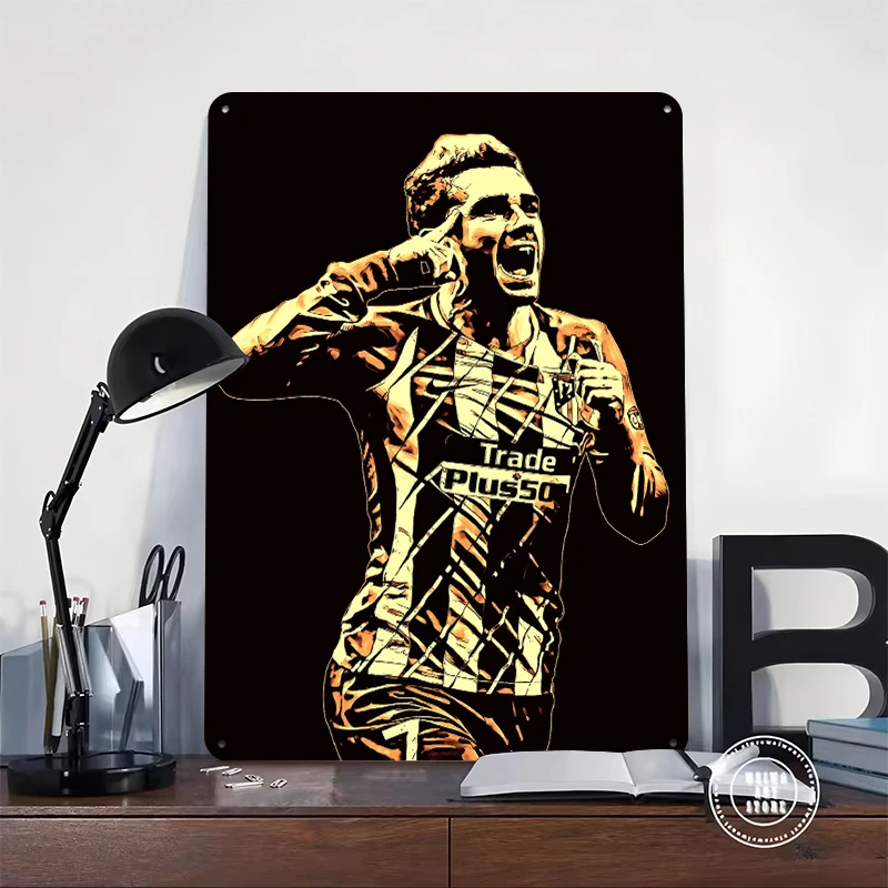 Antoine Griezmann Celebrating Metal Poster Customized Wall Art Retro Vintage Tinplate Signs for Decoration At Home Decor Items