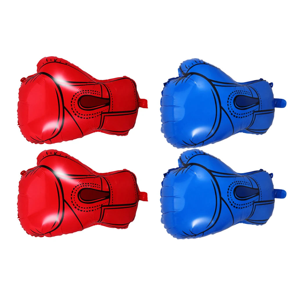 

4pcs Boxing Gloves Balloons Foil Material Lasting Lightweight Portable Party Decorations for Boys for Party