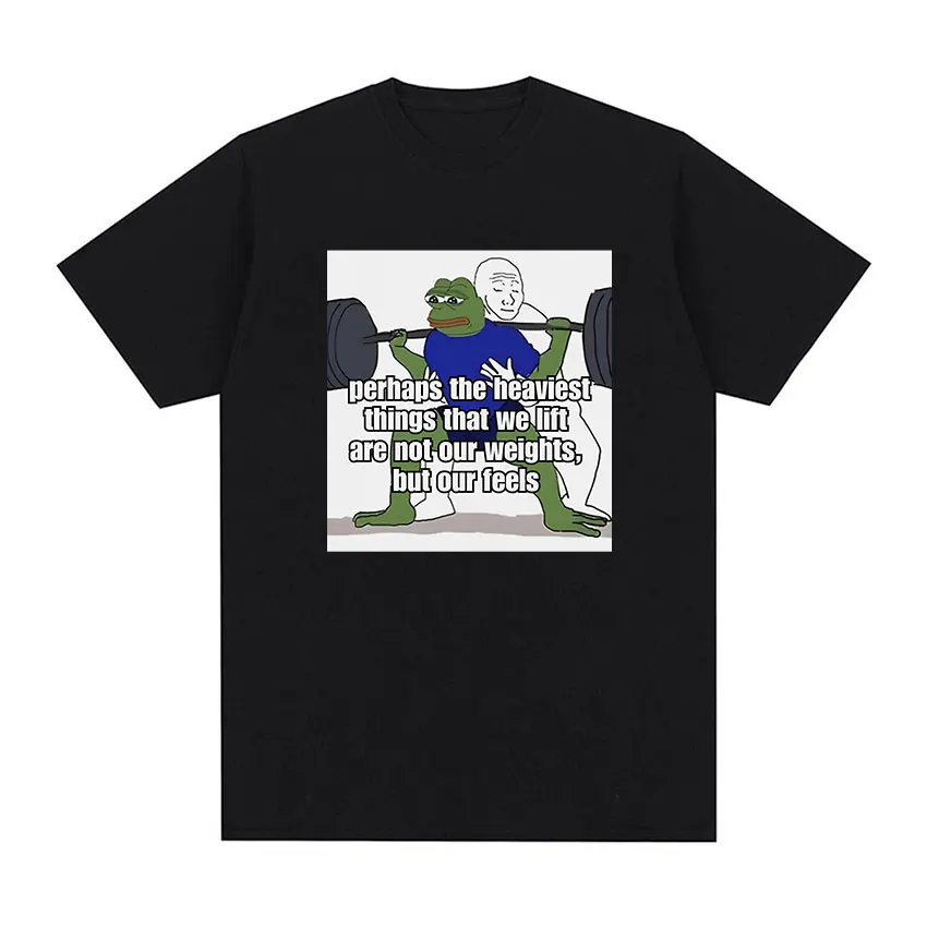 مضحك بيبي الضفدع ميمي الرسم تي شيرت للنساء والرجال ، قصيرة الأكمام ، قطن ، كبير الحجم ، قمم صالة الألعاب الرياضية ، أزياء عارضة #1