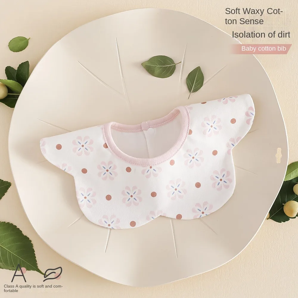 Waterproof Baby Cotton Bibs Round Neck Flower Shape Baby Drooling Bibs Princess INS Saliva Towel Cloths Neck Wear Accessories