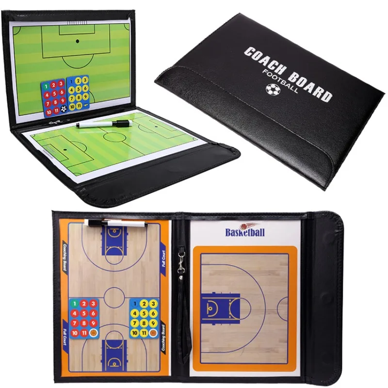 

Foldable Football Basketball Coaching Tactical Board A4 Coach Tactics Whiteboard with Pen Bag
