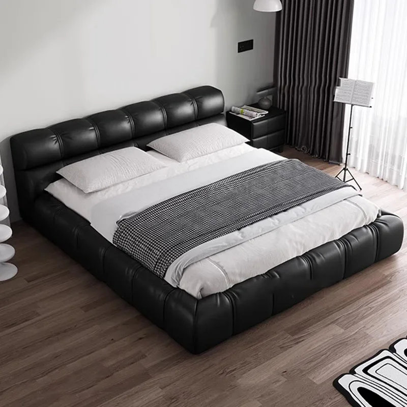 

Floating Headboards Bed Double Queen Multifunctional Baby Wooden Simple Bed European Safe Camas De Casal Lounge Suite Furniture