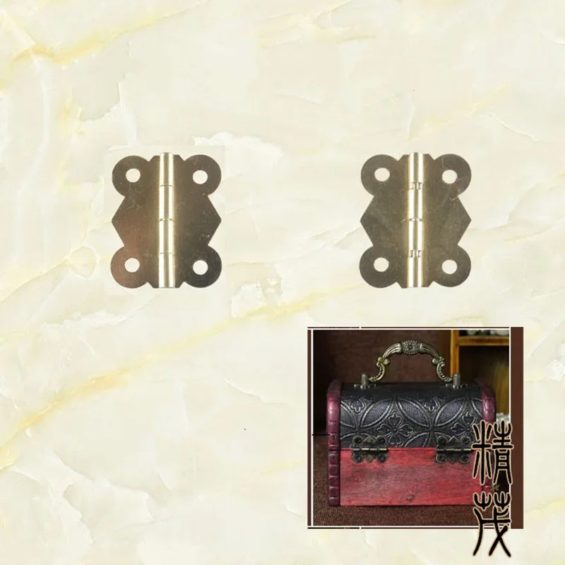 20pcs 24x21MM Antique Butterfly Hinge 90 Degree Small Hinges Bisagras for Jewelry Wooden Box Cabinet Support Connection Hardware