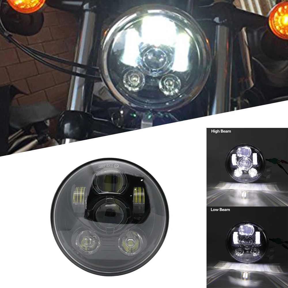 New 5.75 Inch led headlight  LED Round Motorcycle Headlight for Harley faro moto