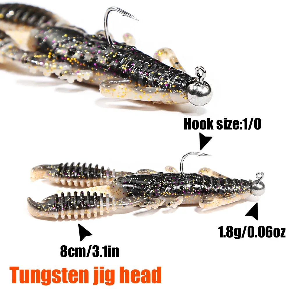 B&U Tungsten Jig Head 1.8g 3.5g 5.3g Ajing Finesse Micro Hook With Mustad Lure Fishing Worm Hook for Soft Lure