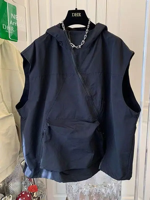 

Мужской повседневный жилет без рукавов, новинка лета, премиум-класс, свободный крой, американский кэжуал-стиль, на молнии, от фабрики №13 в Гуанчжоу