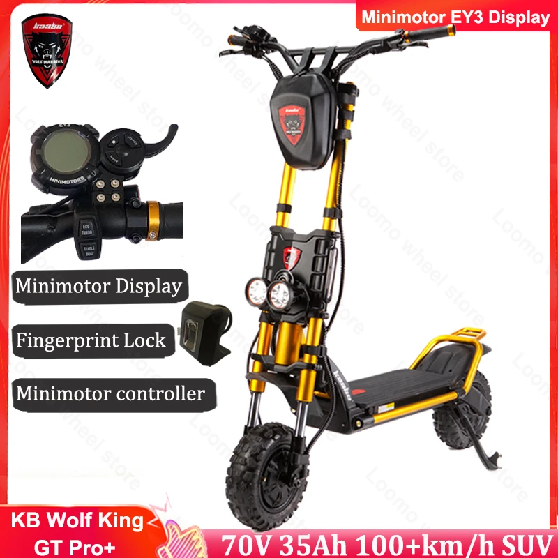 Kaabo Wolf King GT Pro+ 72V 35Ah Battery 2000W*2 Dual Motor Install Minimptor EY3 Display Minimotor Controller Kaabo E-Scooter