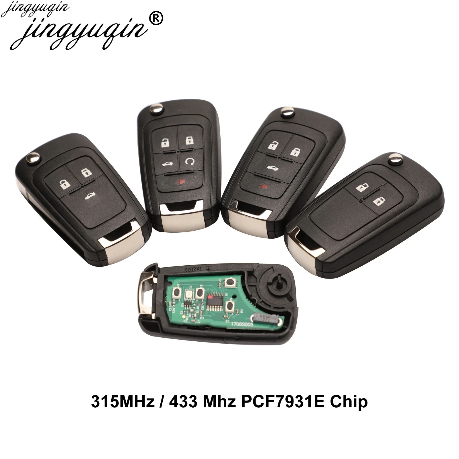 

Jingyuqin 315/434MHz ID46 PCF7937E For Chevrolet Cruze Aveo Malibu Camaro Epica Impala Lova Orlando Trax Spark Flip Remote Key