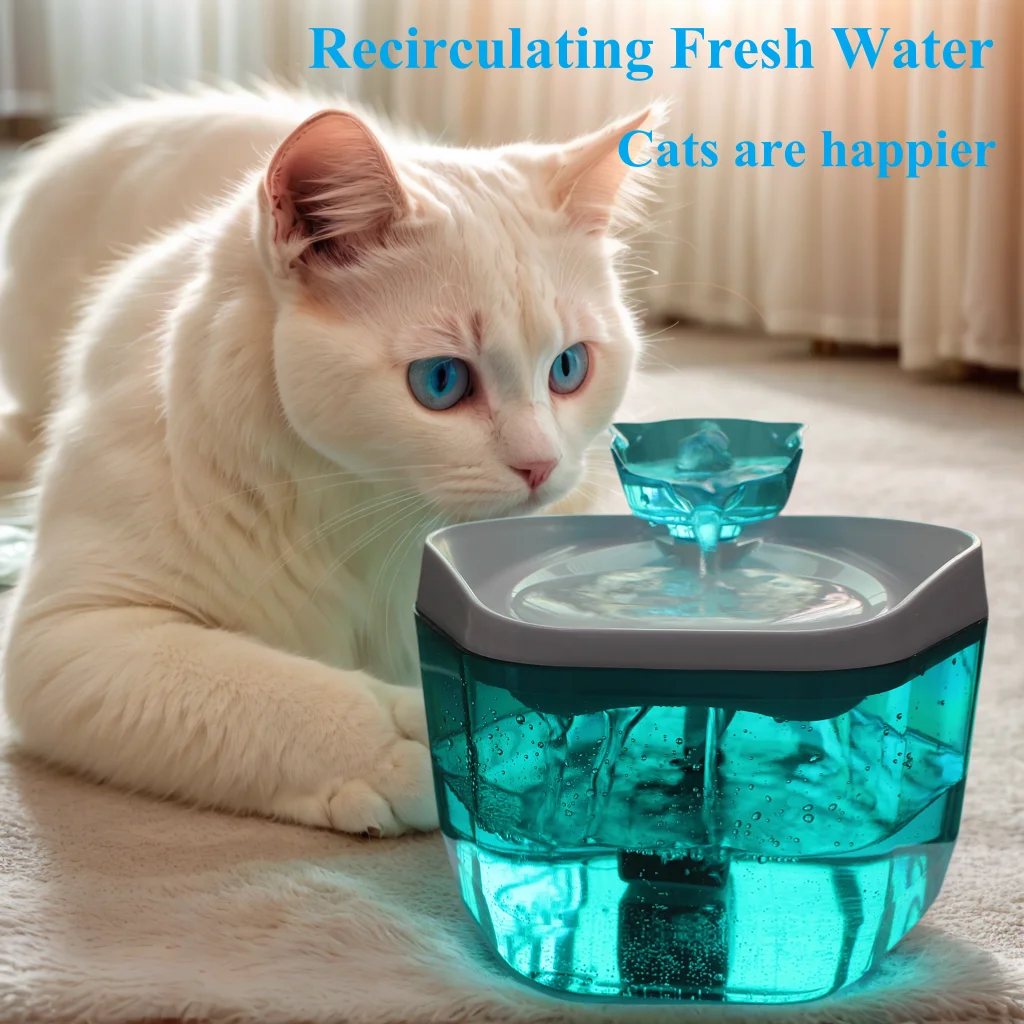 Katzenbrunnen 1,2 l/42,23 fl oz Katzenwasserspender, Haustiertrinkbrunnen, USB-betrieben – geeignet für Katzen/kleine bis mittelgroße Hunde – Detail 1