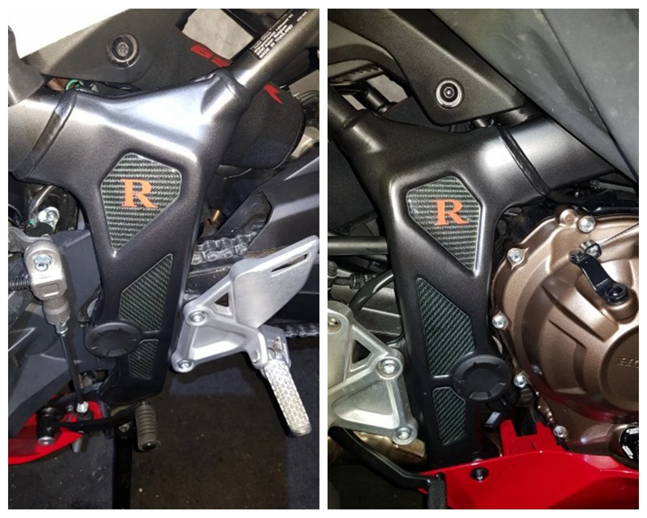 Motorcycle Honda CB650R CBR650R CB 650R CBR650 R Engine Frame Sticker PVC Carbon Fiber Pattern (Left And Right One Set)