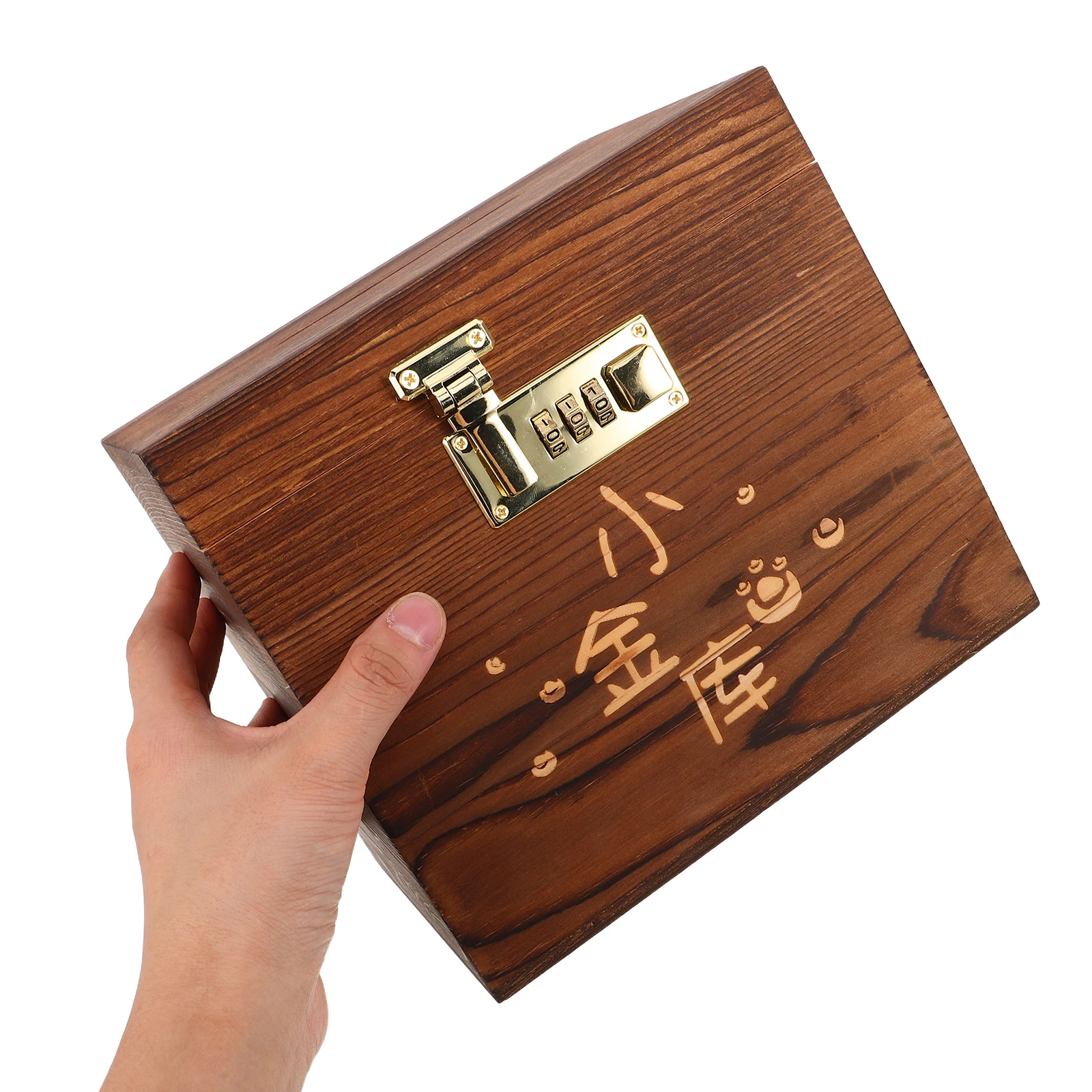 

Children's Savings Treasure Chest Vintage Coin Boxes Money Jar Safe Bank Counting Cute Wooden Pot Piggy for