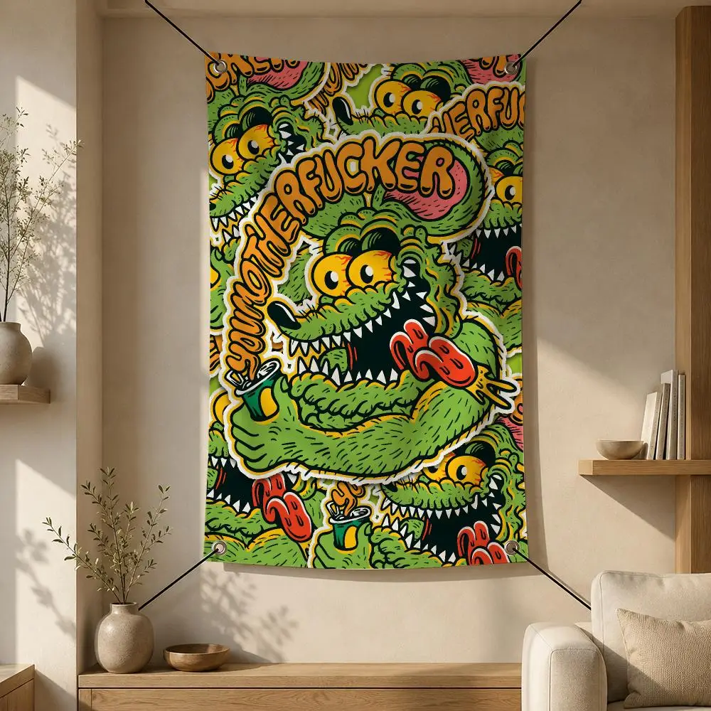 Character R-Rat Fink Flags Flag Banner Wall Hanging for Bedroom Dorm Room Home Bar Party Indoor Outdoor Wall Decor