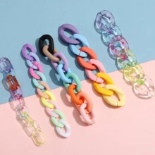 5PCS Acrylic DIY Colored beads U-shaped Buckle Beads Loose Beading Necklace Gift for Girls Craft Jewelry Making Accessories