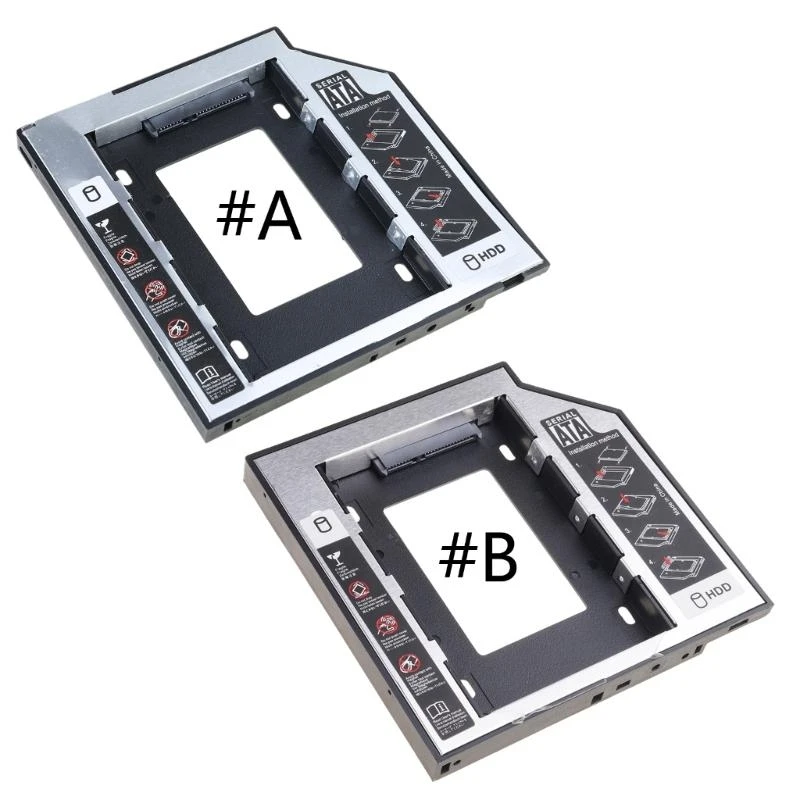 SSD HDDS Caddys 12,7 mm Aluminio 2 ° disco rigido Adattatore Caddys Case per laptop