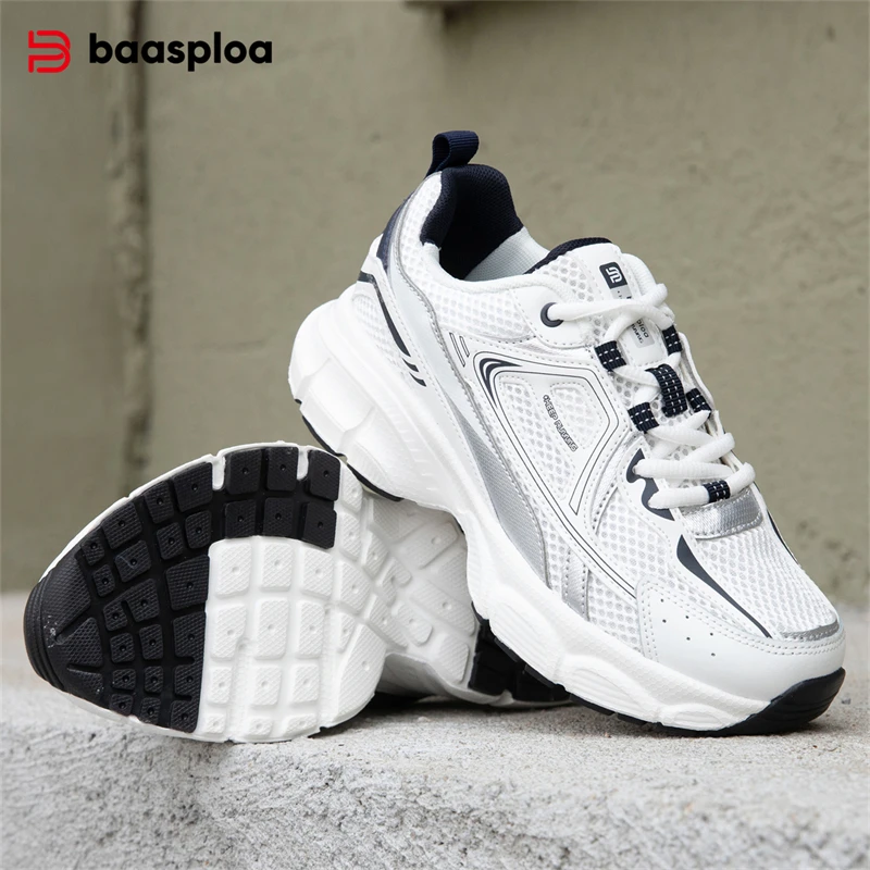 

Baasploa New Women Sport Shoes Breathable Running Shoes for Women Fashion Comfort Casual Sneakers Non-Slip Height Increasing