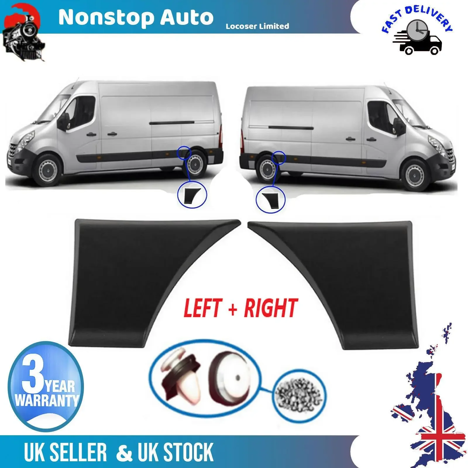 Car Accessories Side Moulding Strip Rear Panel For Vauxhall Movano B Renault Master Mk3 Car Right Rear Trim Panel Strip Parts