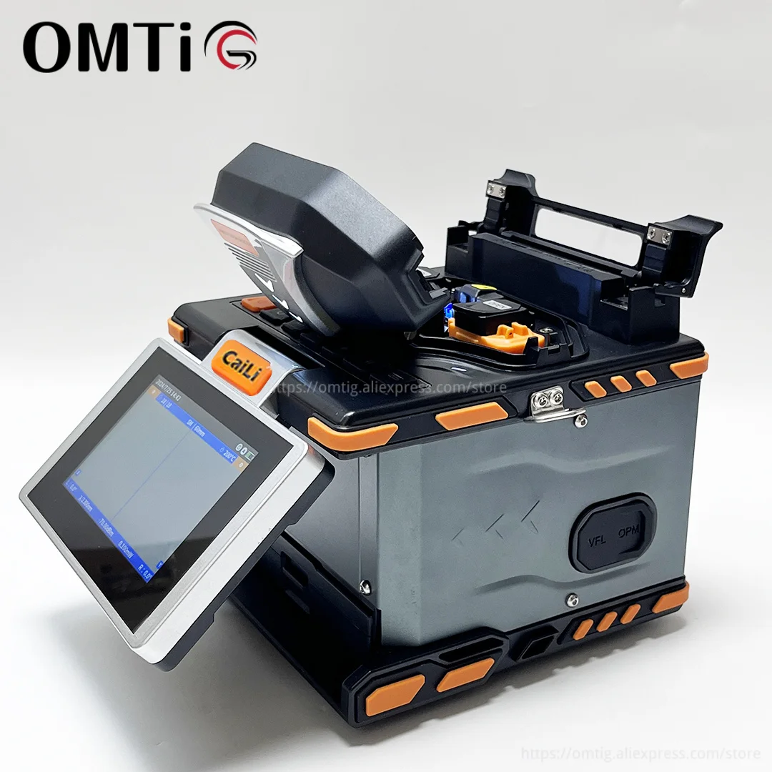 OMTiG 2024 New 6 Motors S5 Optical Fiber Fusion Splicer Welding Hine With High Precision Cleaver Touch Screen VFL OPM FC-6S Q1S