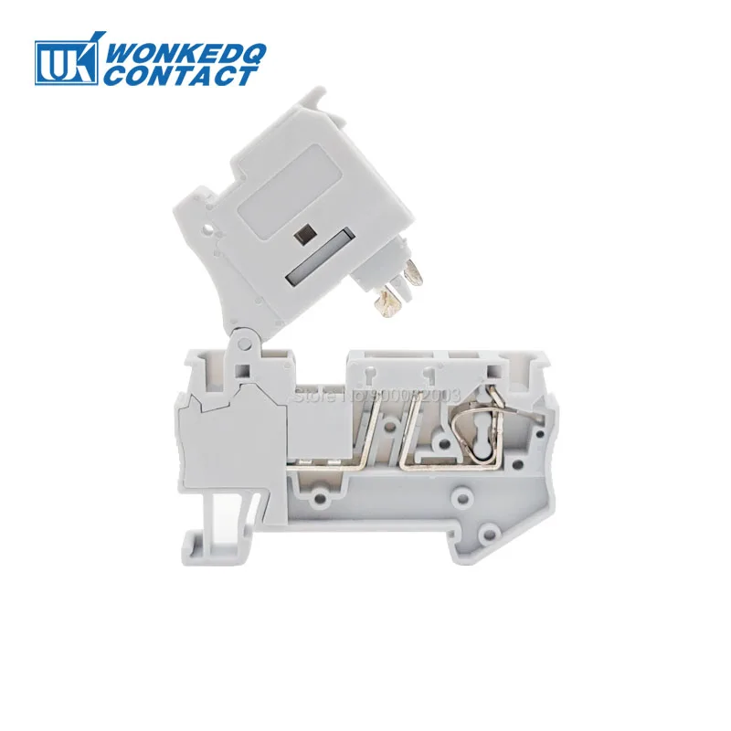 10Pcs ST 4-HESILED 5*20 mm Fuse Holder Din Rail Terminal Block 24VDC 230VAC LED Electrical Terminals Cable Connector ST4-HESI