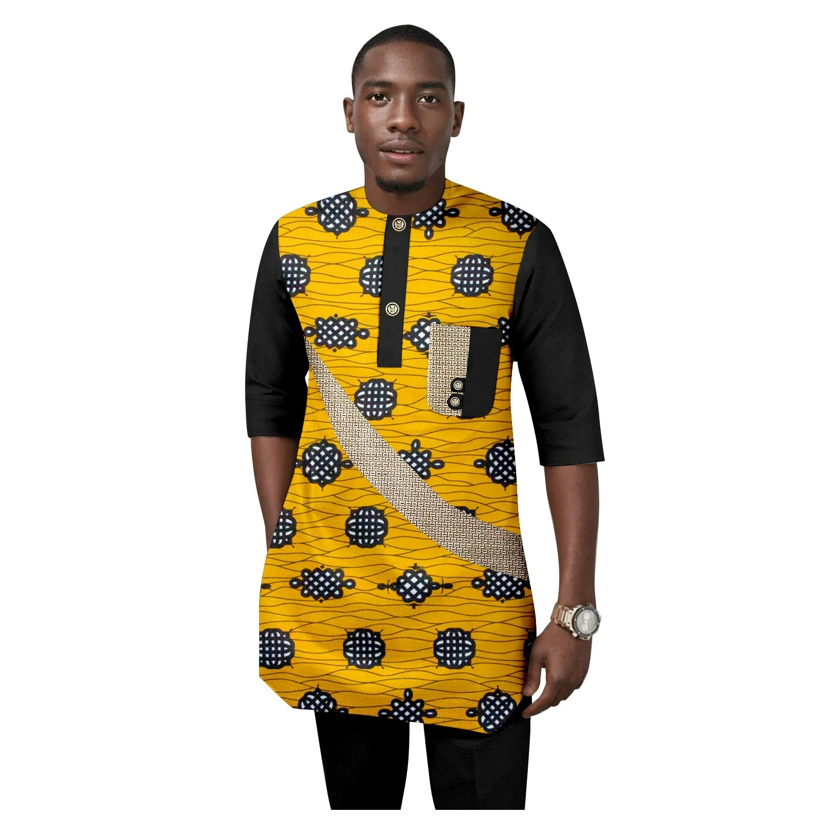 Men's African Suits Classic 2 Piece Dashiki Set Slim Fit Fashion Party Wedding Evening Outfits