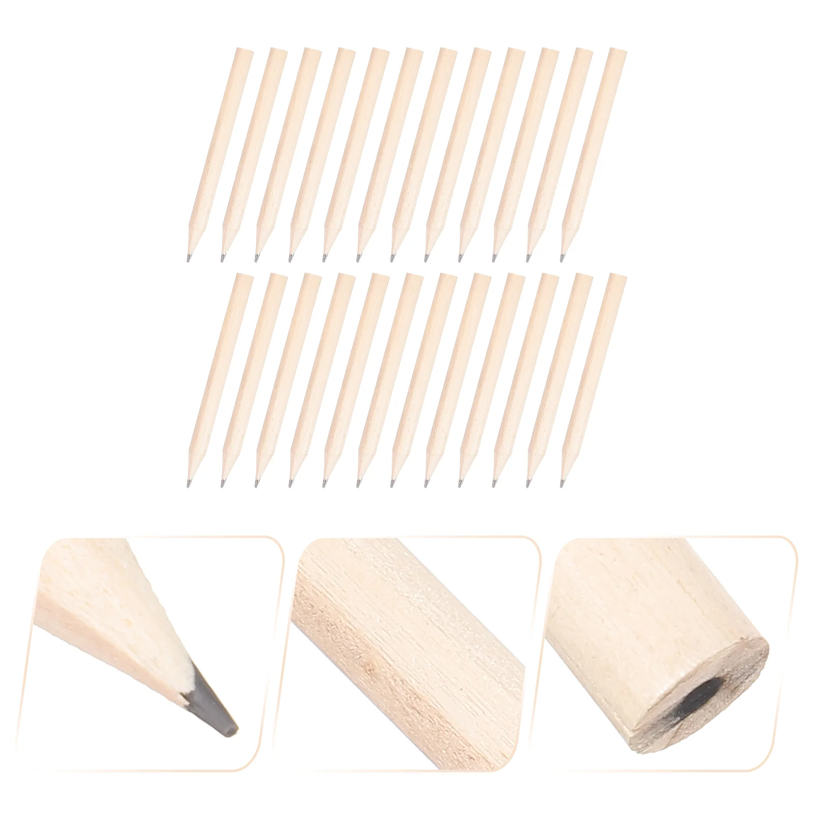 50 Pcs Short Pencil Wooden Pencils Fat for Preschoolers Lead Kindergarten Kids Round Child