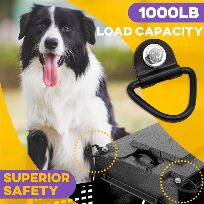 ABKO-Tie Down D-Ring Kit(12 Pack) For Ruffland Kennel-1000Lb Load Capacity Includes Wrench-Easy Installation