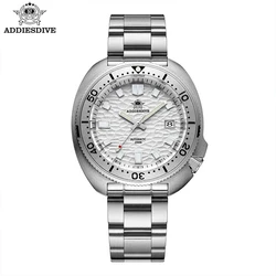 ADDIESDIVE Business Automatic Mechanical Man Watch Silver Premium Luxury 200M Dive Waterproof NH35A Stainless Steel Mens Watches