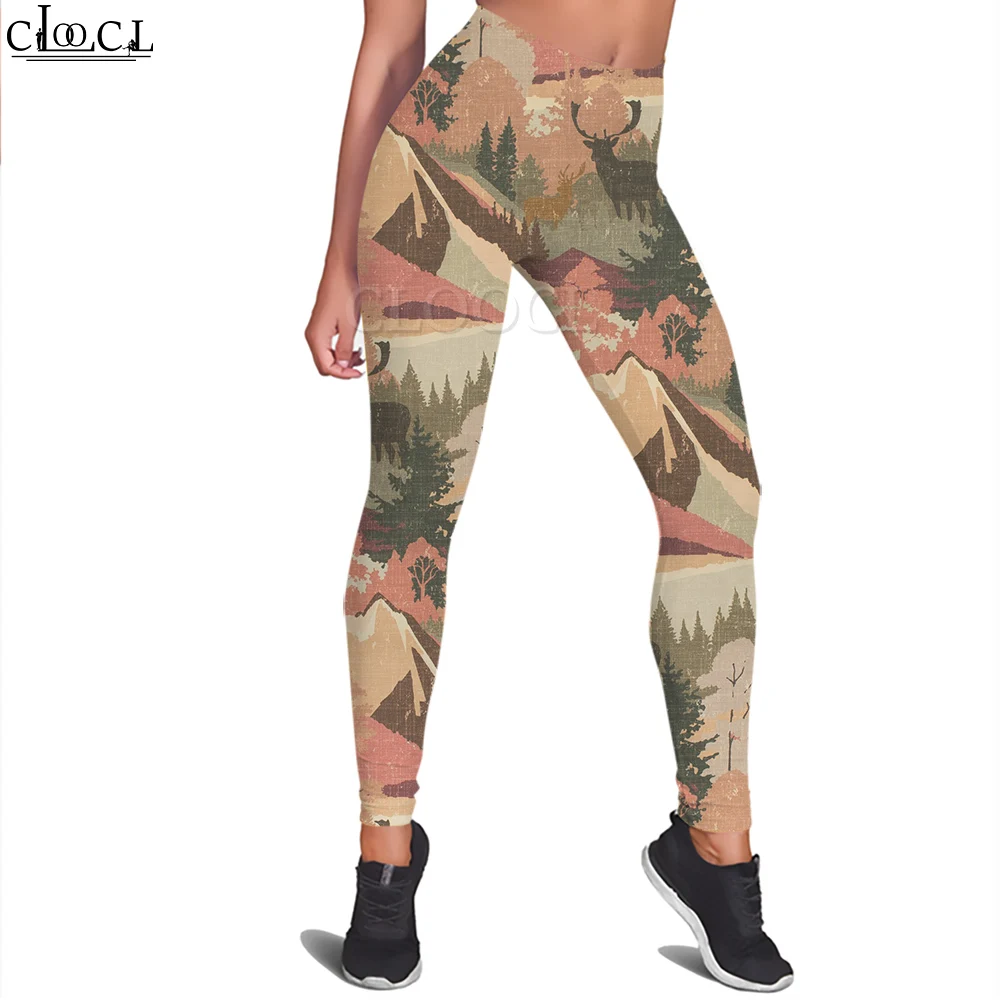 CLOOCL Retro Women Legging Landscape Painting 3D Printed Casual Trousers High Waist Sexy Yoga Pants Female Sweatpants