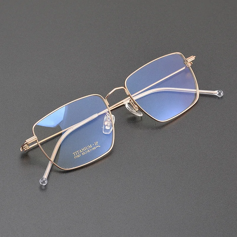 

Luxury Fashion Square Titanium Glasses Frame Women optical Myopia Presbyopia prescription Retro eyewear Customization Logo