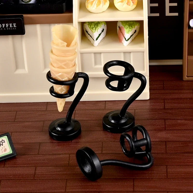 Dollhouse Miniature Ice Cream Stand Ice Cream Cone Holder Model Decor Toy Doll House Accessories