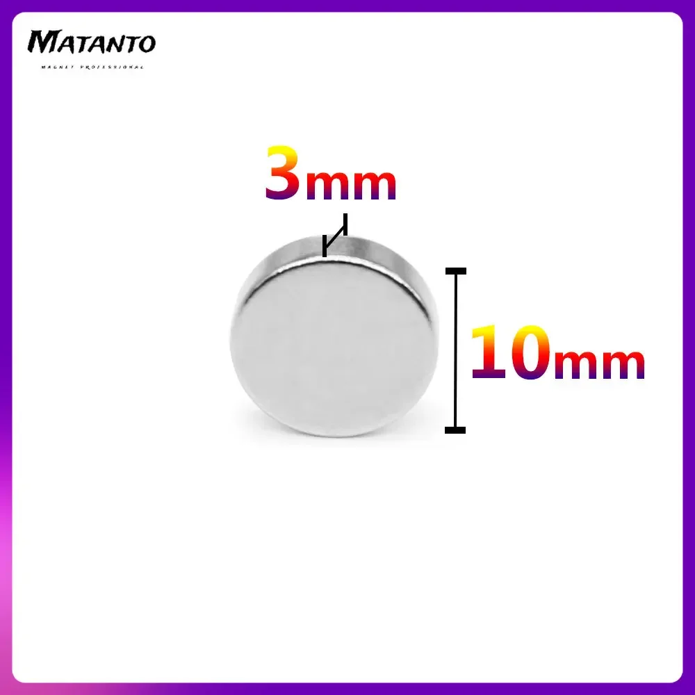 10-300 Uds. Imanes redondos de 10x3mm 10x3mm magnéticos fuertes y potentes para nevera, bricolaje, construcción, científico, artesanía, educación