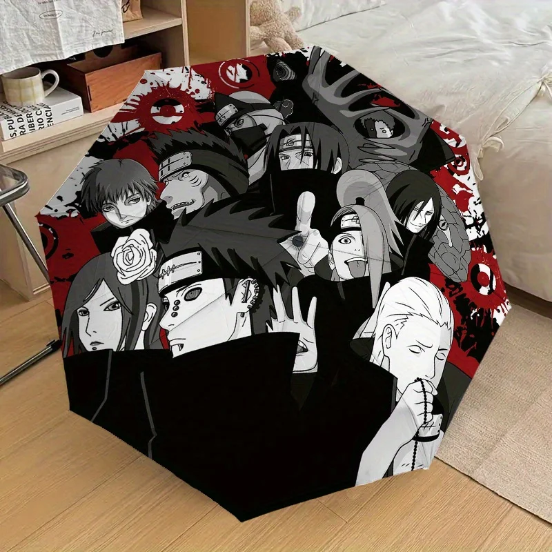 

1pc Naruto-Themed Umbrella - Features Automatic Opening, a Robust Iron Structure, a Compact Folding Design, Suitable for All S
