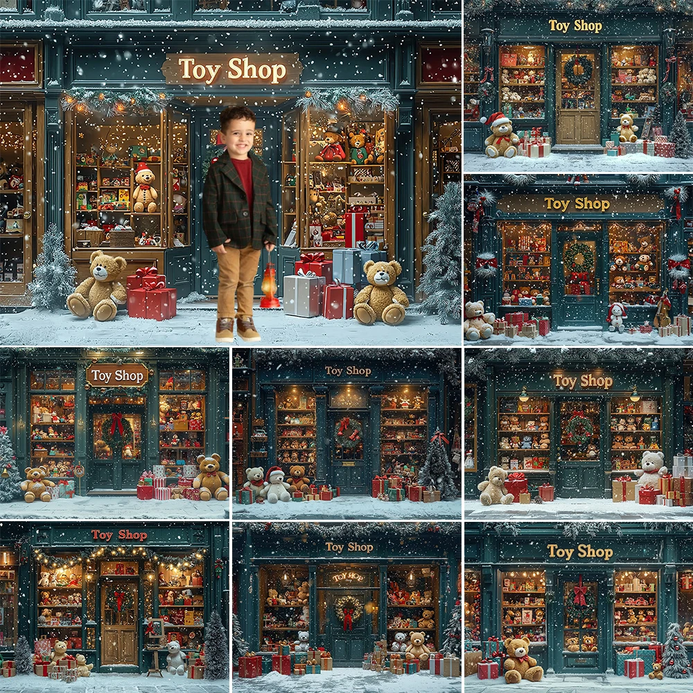 Christmas Toy Shop Photography Background Xmas Store Nutcracker Holiday Decor Boys Girls Photo Portrait Backdrops Studio Props