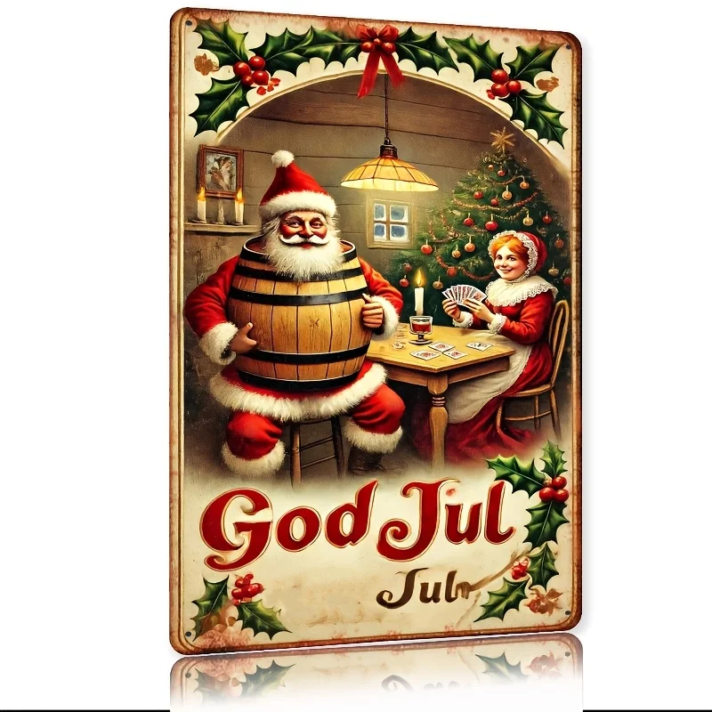 Décor de pièce dieu Jul signe de Gnome de noël () letalización en fer métallique, decoración para la maison/cocina/salle à mange